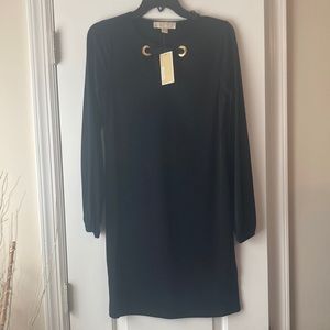 NWT Michael Kors long sleeve women’s black dress